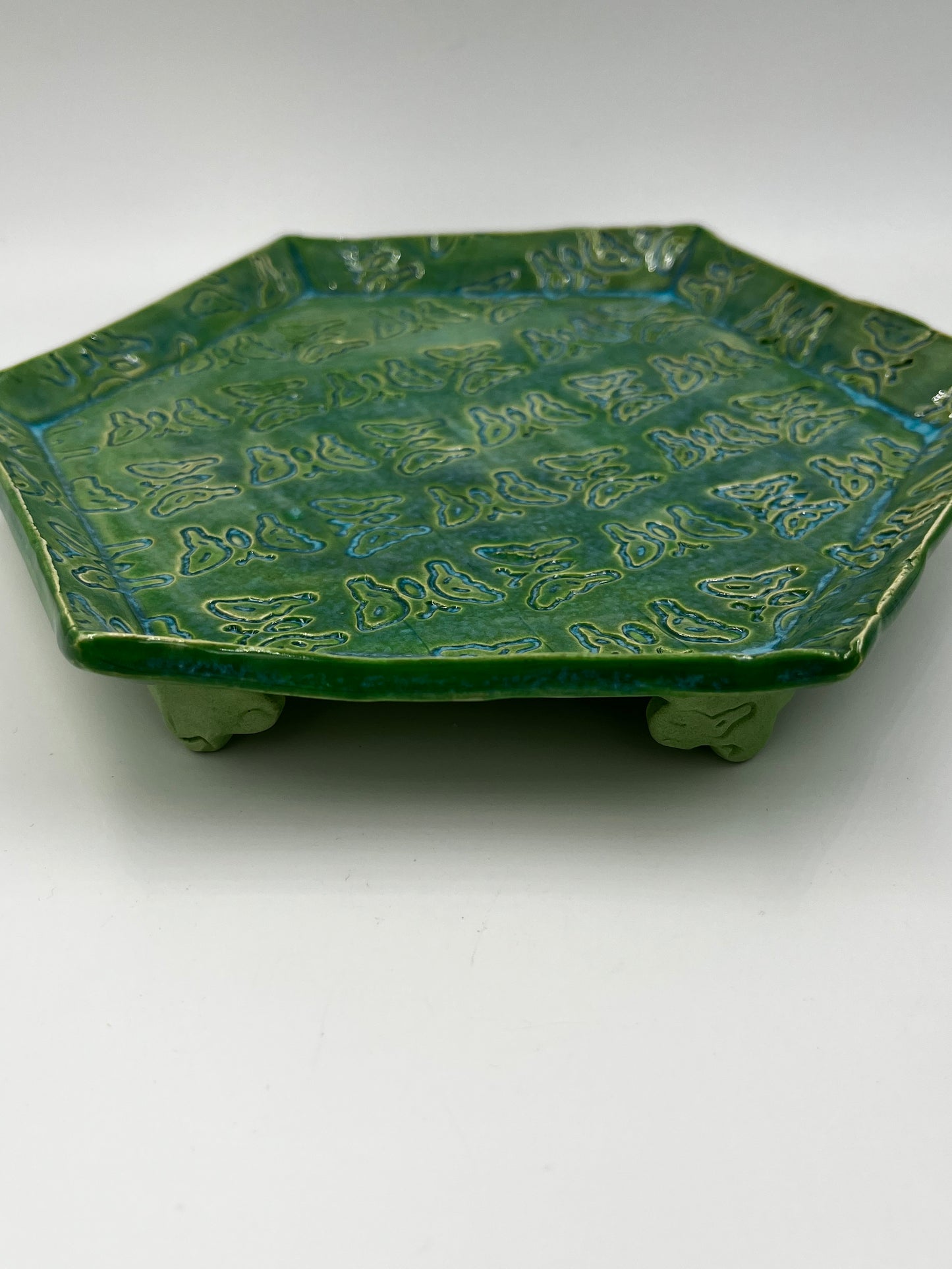 Butterflies Footed Trinket Dish